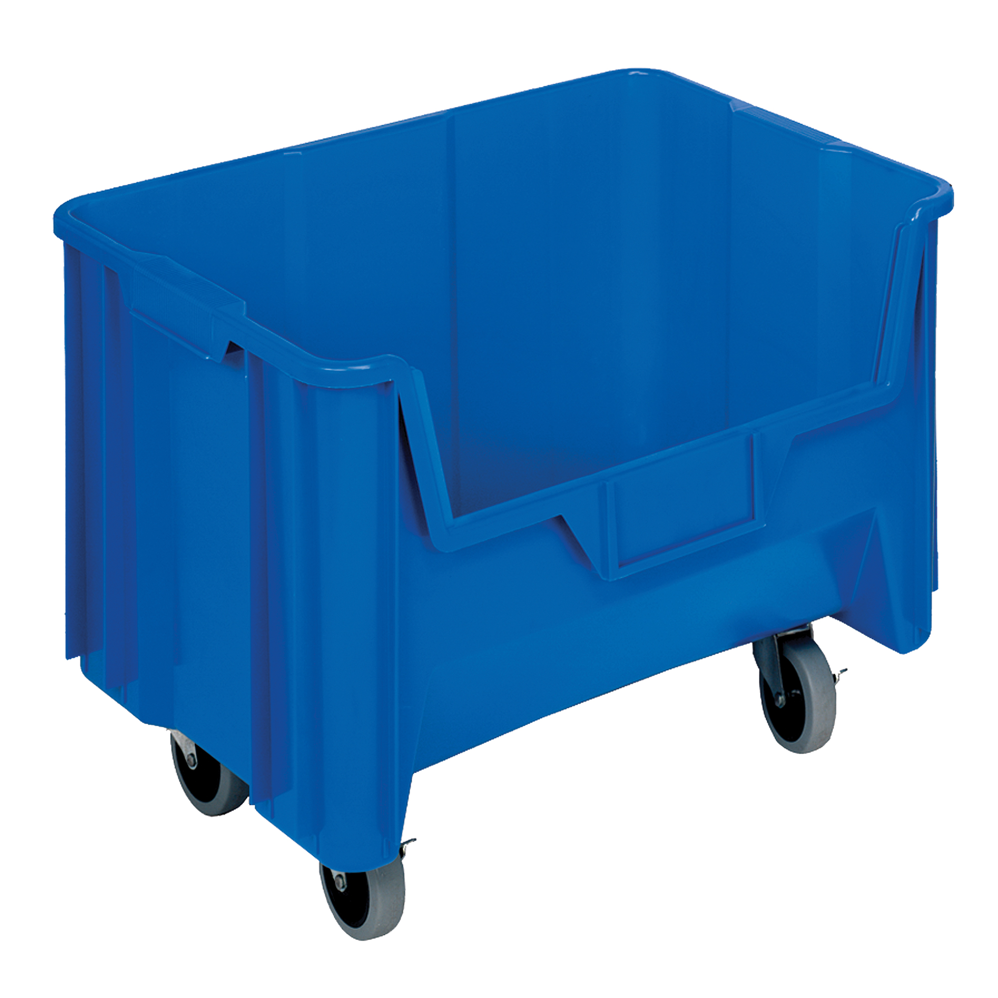 Bac géant mobile empilable, 12-7/16" ha x 19-7/8" la x 15-1/4" p, Capacité de 250 lb, Bleu