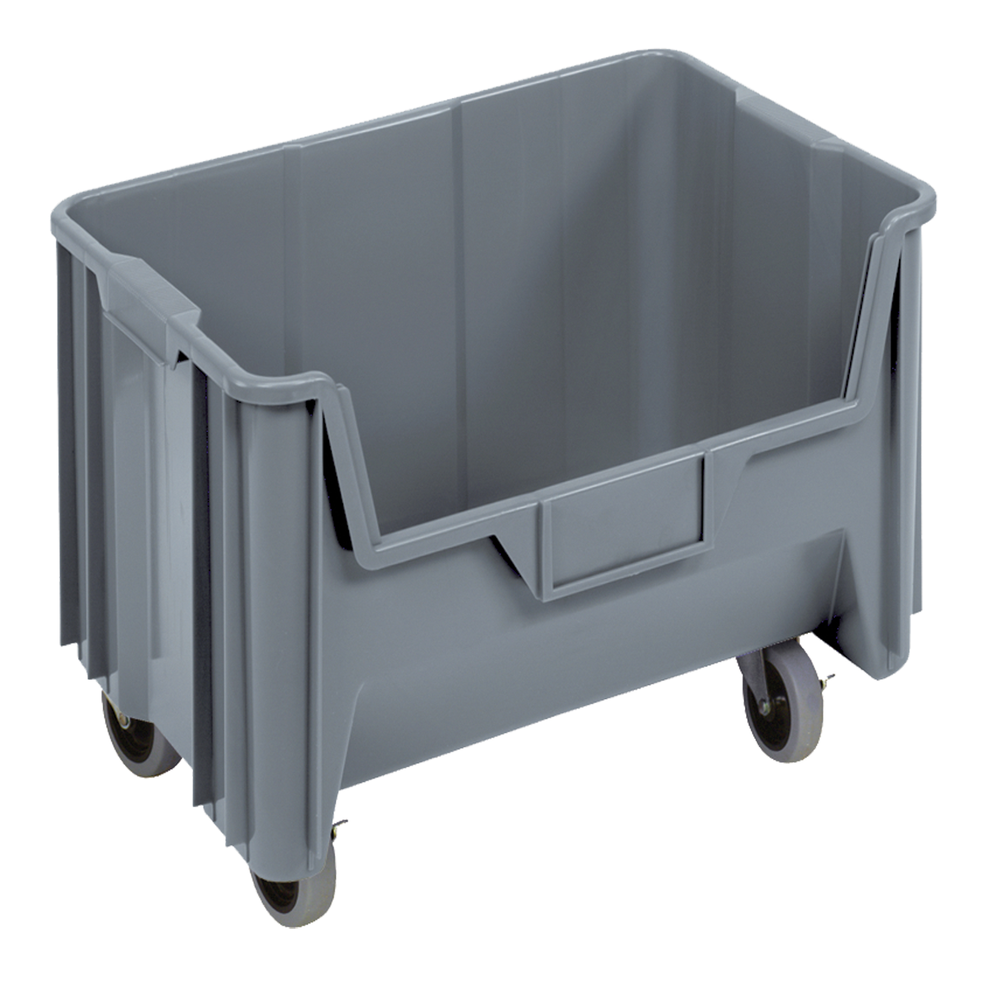 Bac géant mobile empilable, 12-7/16" ha x 19-7/8" la x 15-1/4" p, Capacité de 250 lb, Gris
