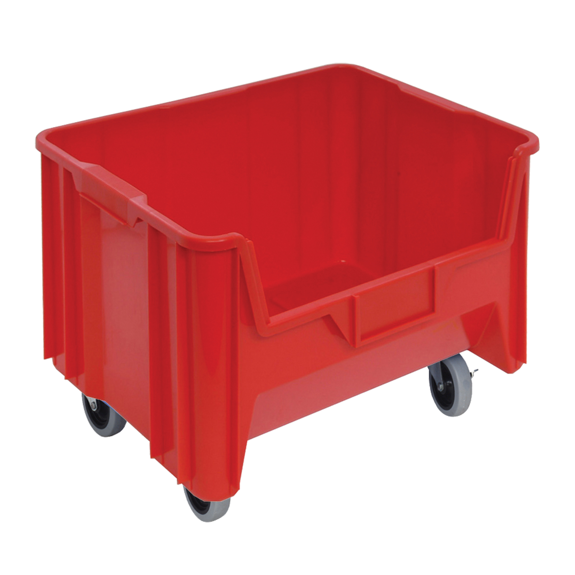 Bac géant mobile empilable, 12-7/16" ha x 19-7/8" la x 15-1/4" p, Capacité de 250 lb, Rouge