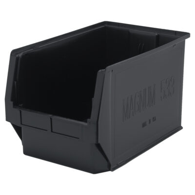 Bac MAGNUM en matériau recyclé, 11-7/8" ha x 12-3/8" la x 19-3/4" p, Capacité de 150 lb, Noir