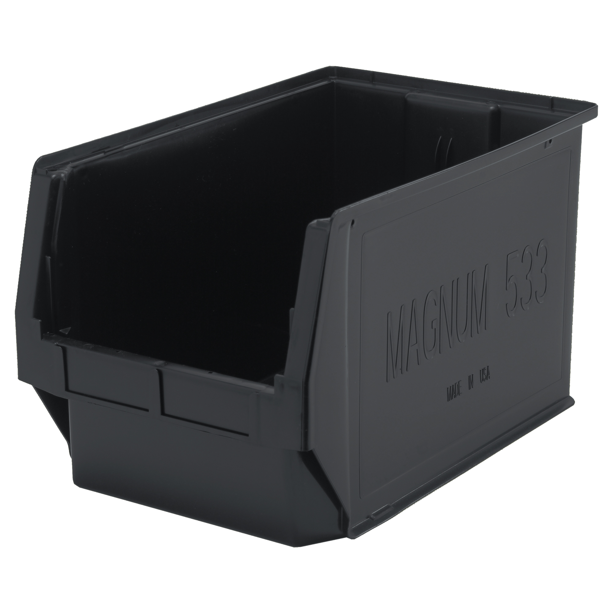 Bac MAGNUM en matériau recyclé, 11-7/8" ha x 12-3/8" la x 19-3/4" p, Capacité de 150 lb, Noir