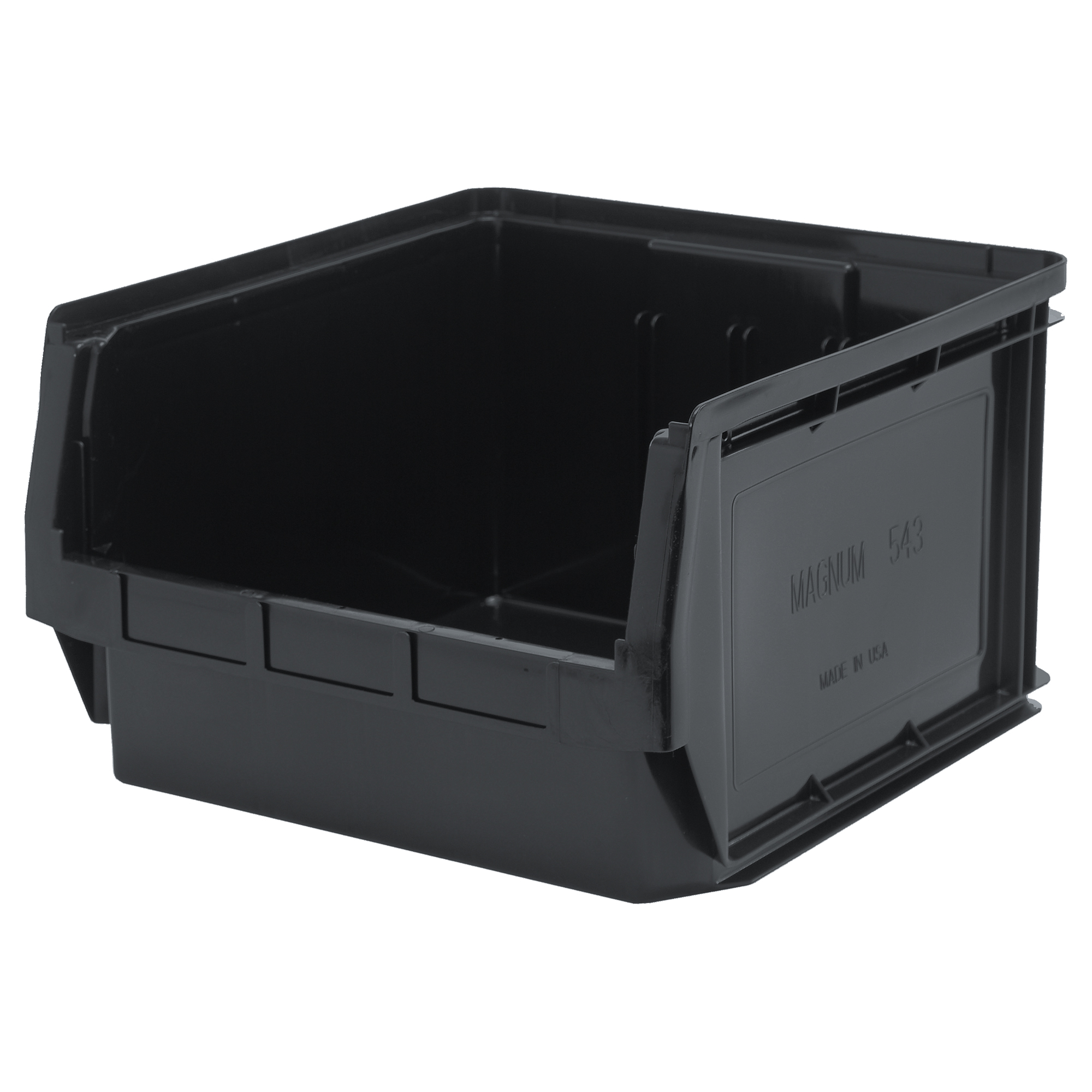Bac MAGNUM en matériau recyclé, 11-7/8" ha x 18-3/8" la x 19-3/4" p, Capacité de 150 lb, Noir