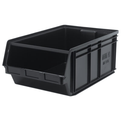 Bac MAGNUM en matériau recyclé, 11-7/8" ha x 18-3/8" la x 29" p, Capacité de 150 lb, Noir