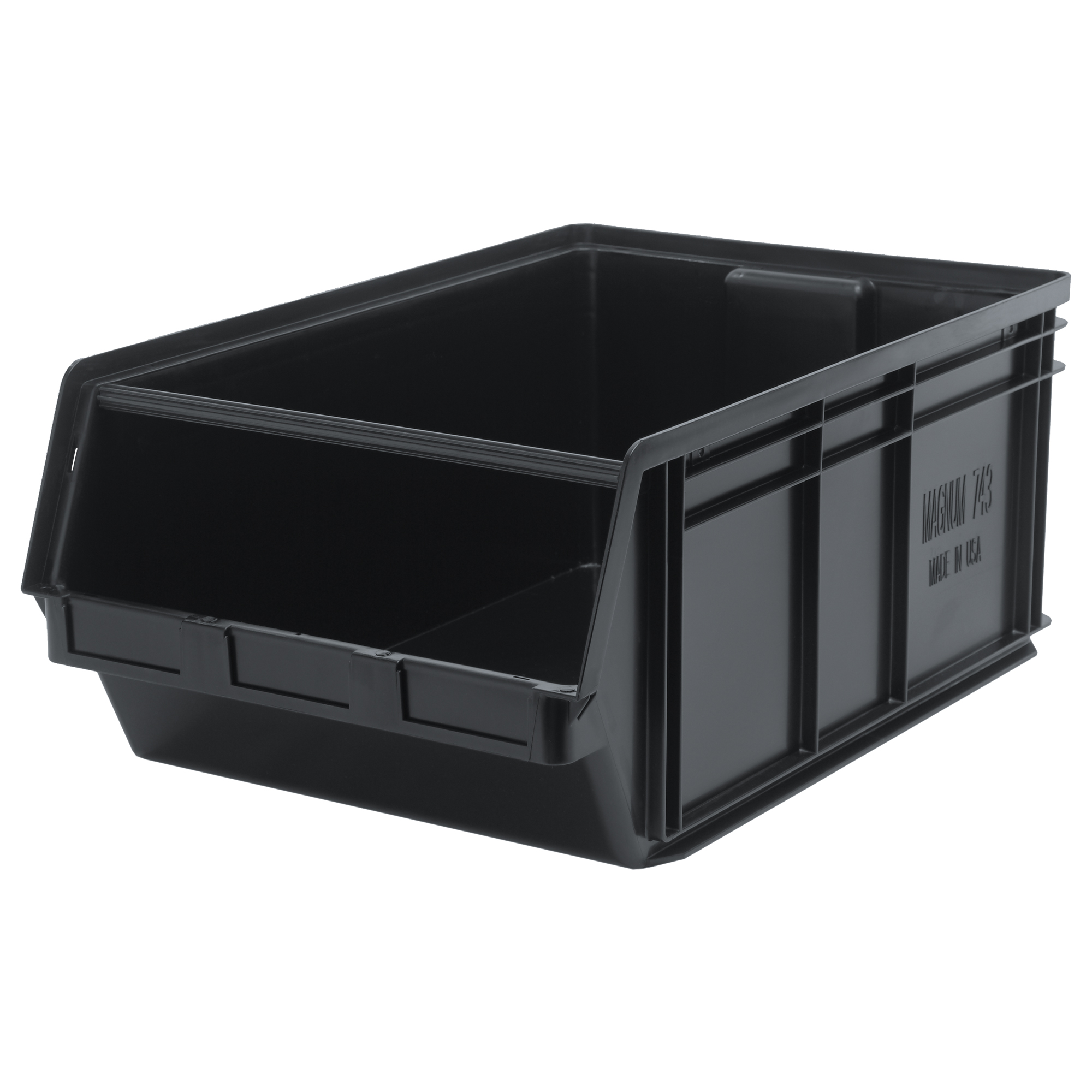 Bac MAGNUM en matériau recyclé, 11-7/8" ha x 18-3/8" la x 29" p, Capacité de 150 lb, Noir