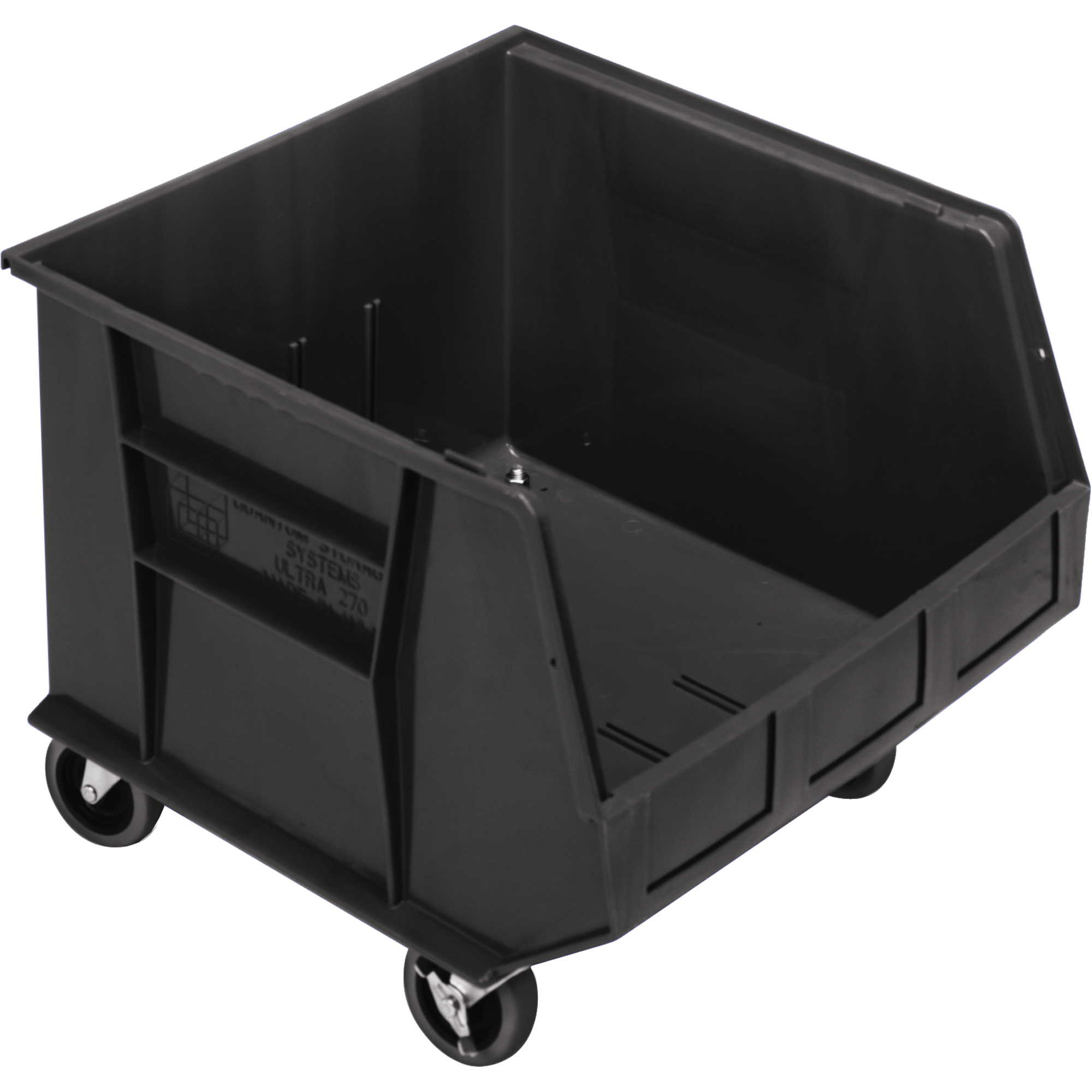 Bac mobile, 14" ha x 16-1/2" la x 18" p, Capacité de 75 lb, Noir