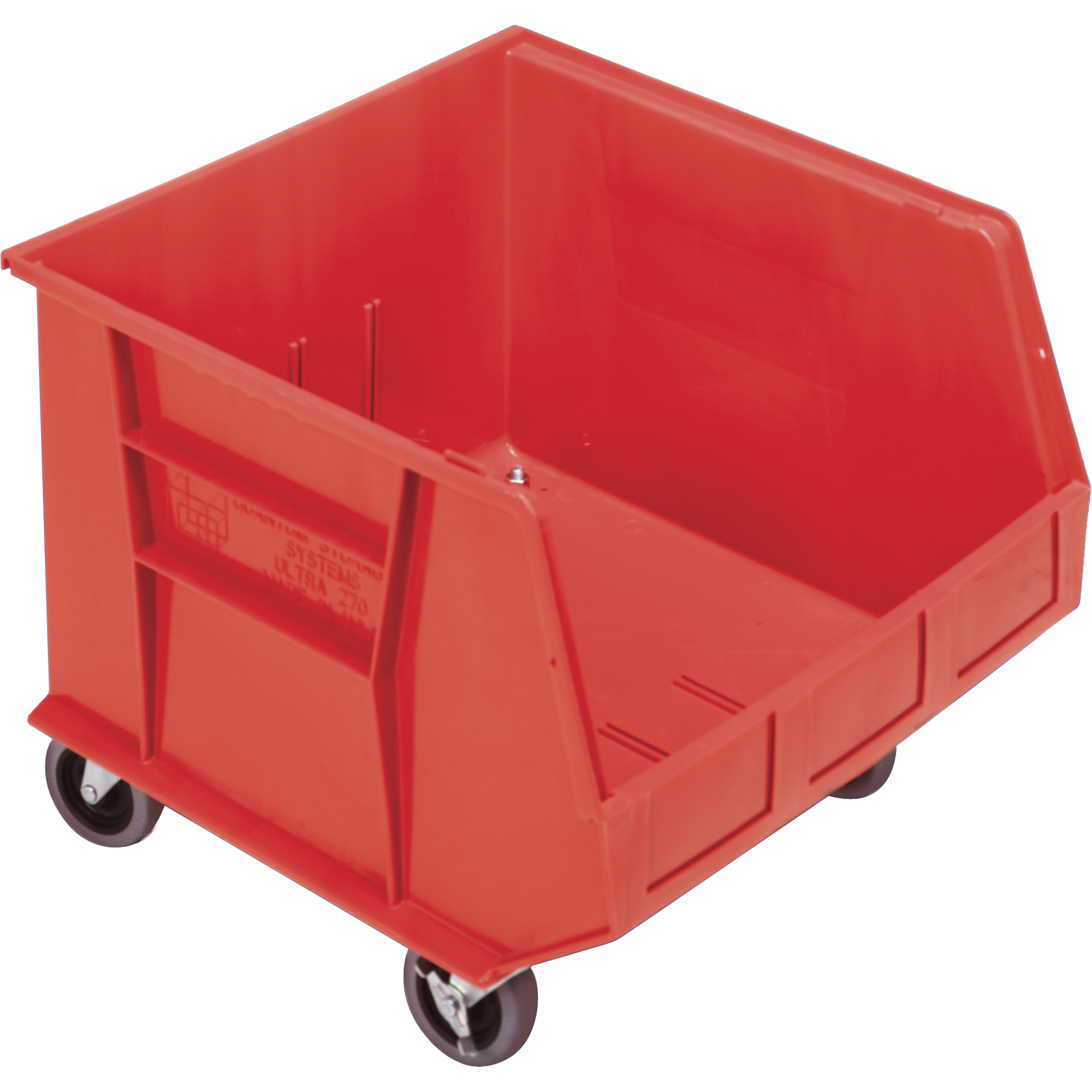 Bac mobile, 14" ha x 16-1/2" la x 18" p, Capacité de 75 lb, Rouge