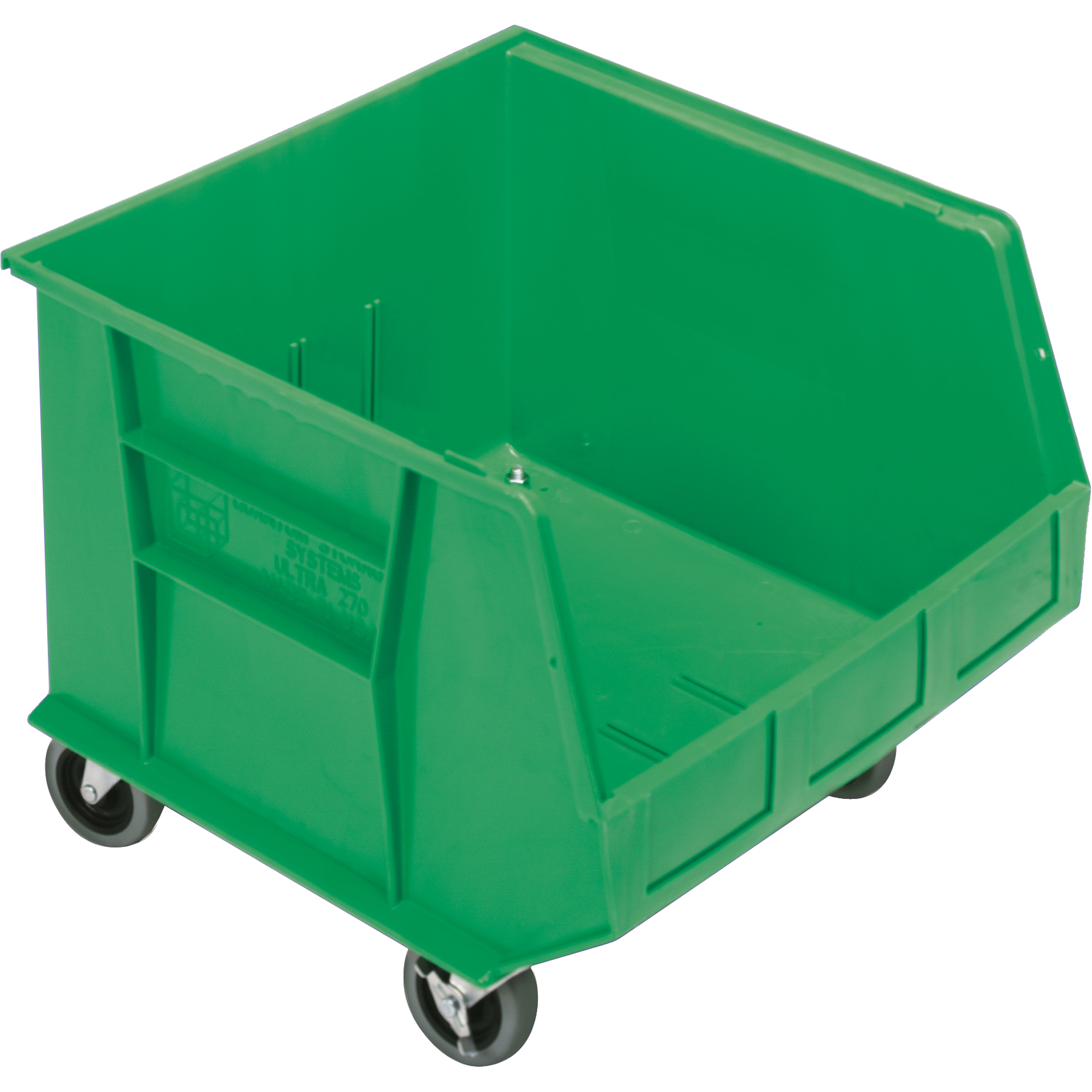 Bac mobile, 14" ha x 16-1/2" la x 18" p, Capacité de 75 lb, Vert
