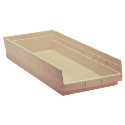 Bac pour étagère économique, 11-1/8" la x 4" H x 23-5/8" p, Ivoire, Capacité 60 lb