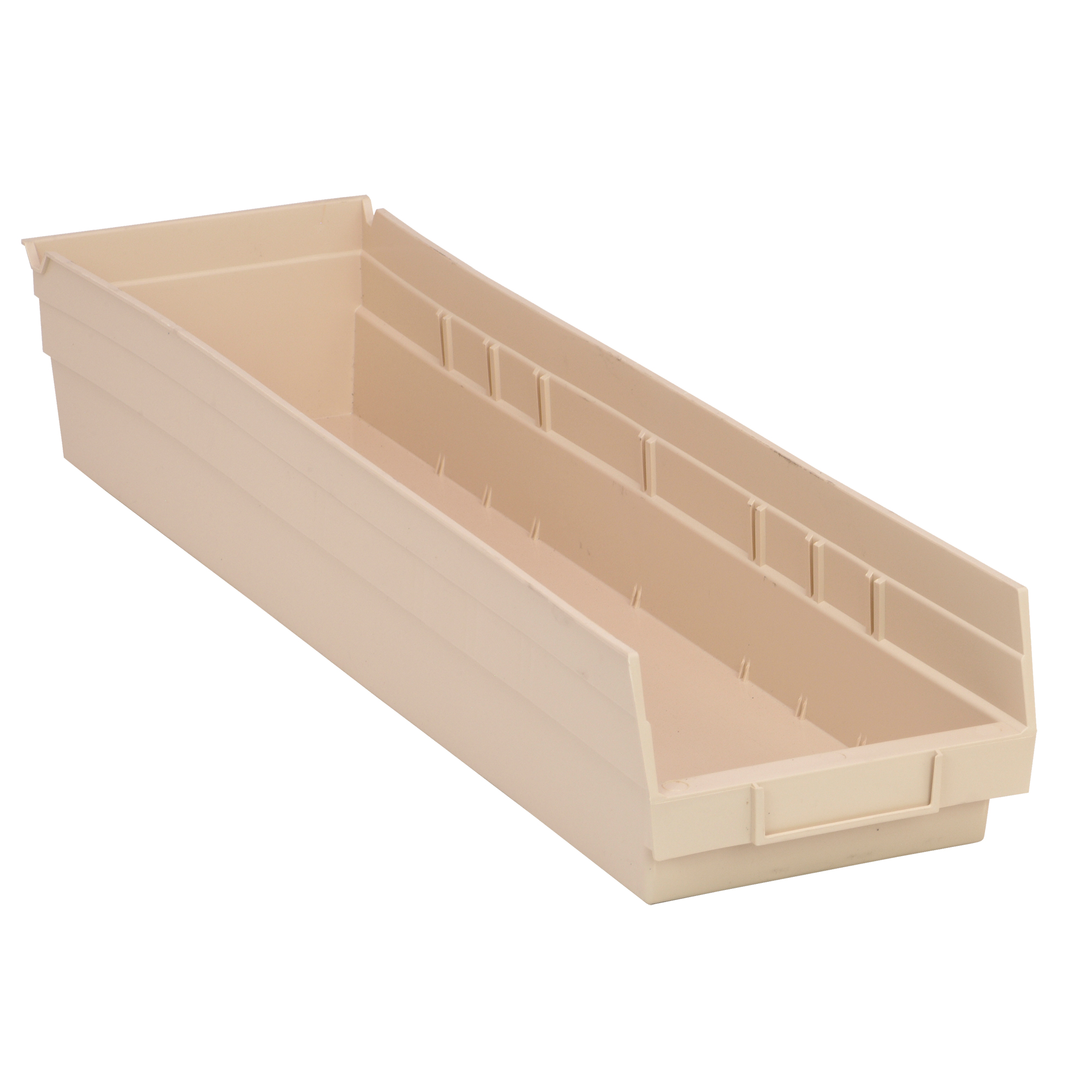 Bac pour étagère économique, 6-5/8" la, 4" h x 23-5/8" p, Ivoire