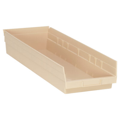 Bac pour étagère économique, 8-3/8" la x 4" H x 23-5/8" p, Ivoire, Capacité 60 lb