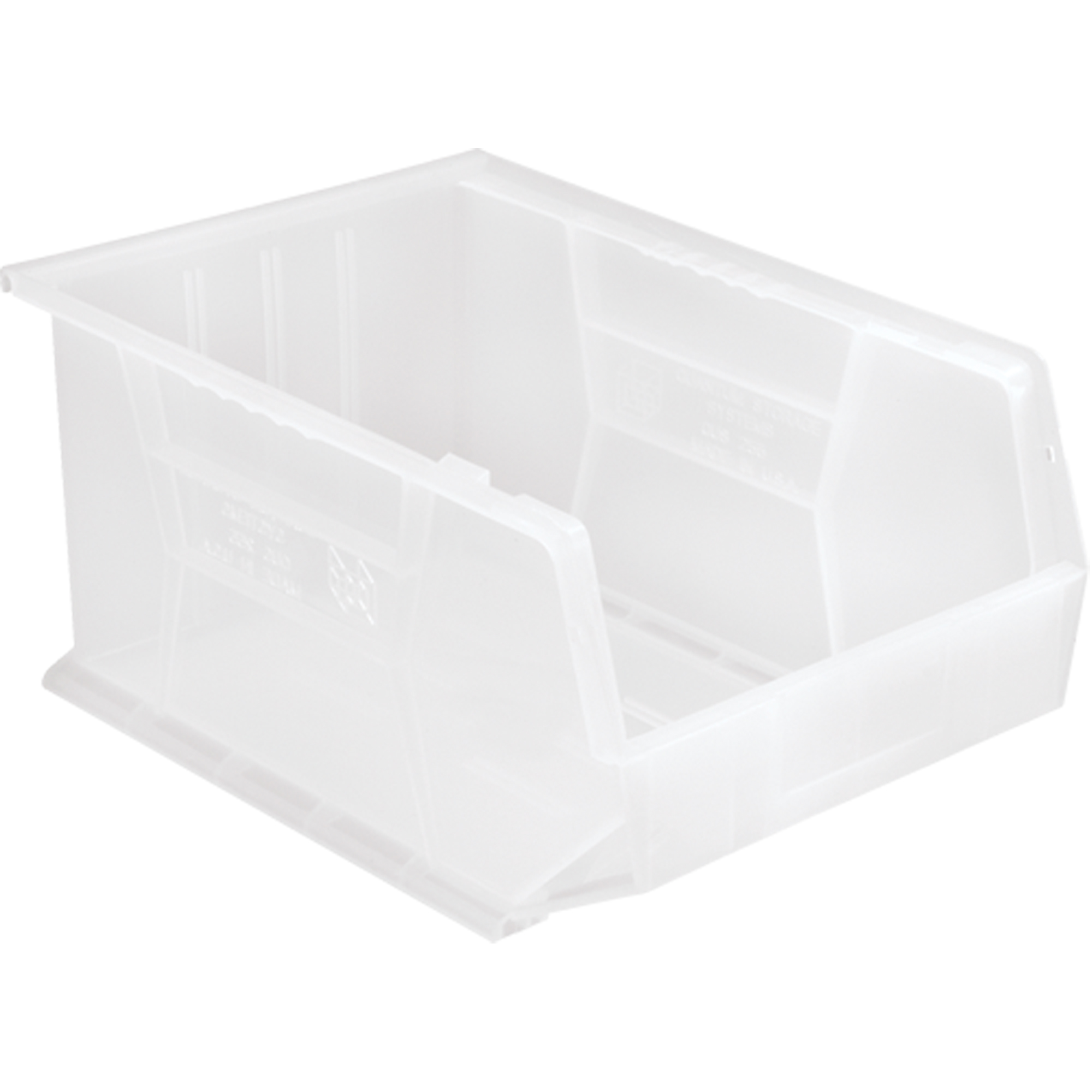 Bac transparent ultra empilable & suspendable, 11" la, 8" h x 16" p, Transparent
