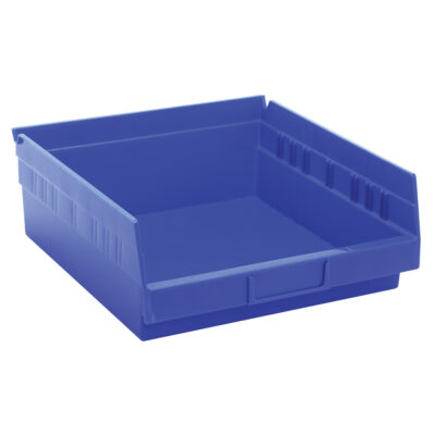 Bacs de rangement pour tablettes, 11-1/8" la x 4" H x 11-5/8" p, Bleu, Capacité 30 lb
