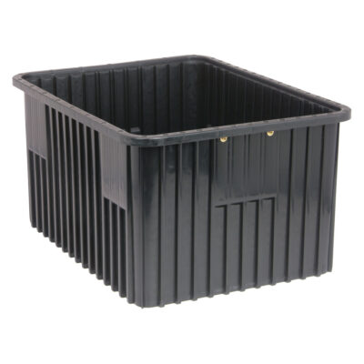 Bacs divisibles conducteurs, Polypropylène, 17-1/2" la x 22-1/2" p x 12" h, Noir