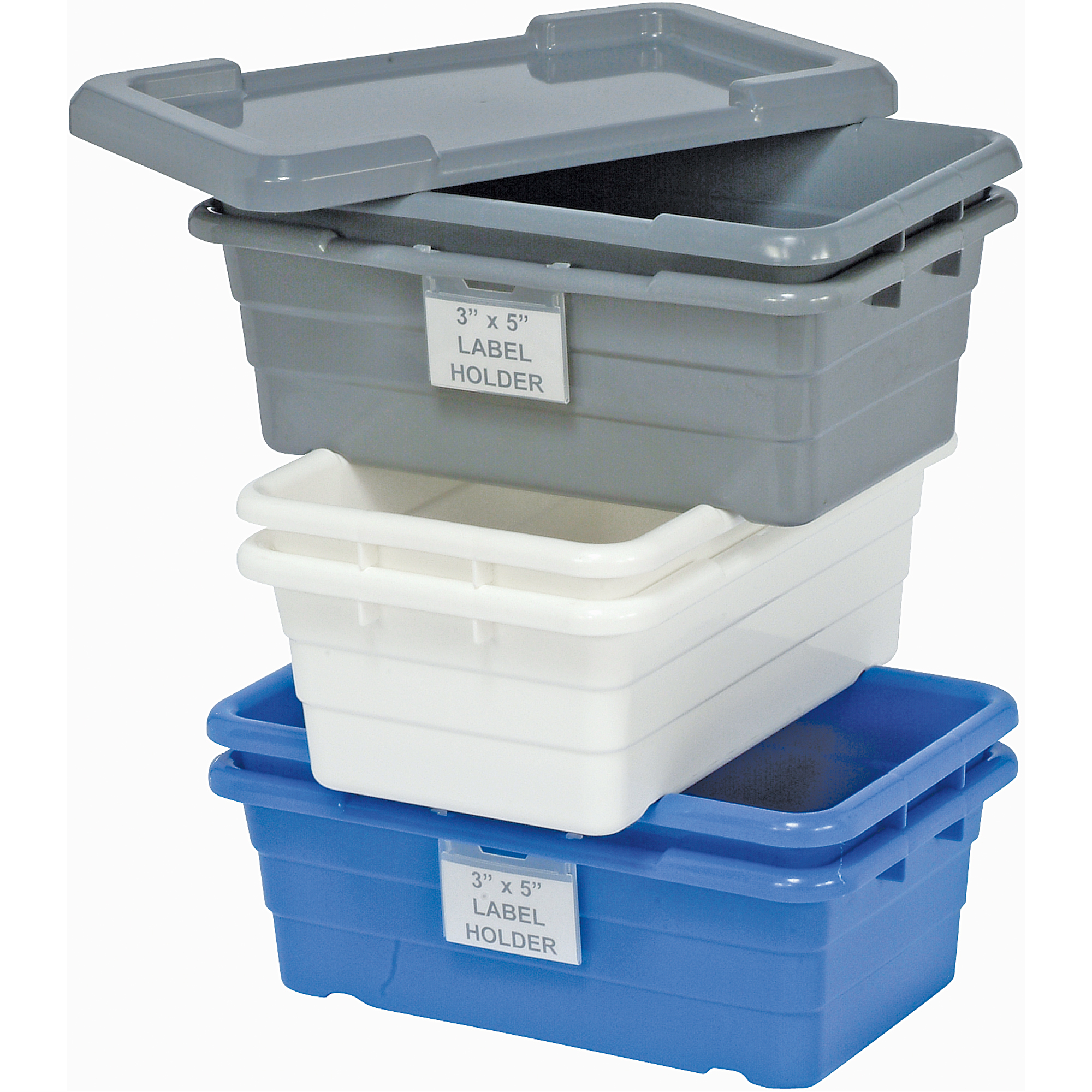 Bacs empilables en croisé, 11" la x 17,25" p x 12" h, Blanc