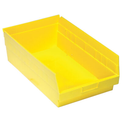 Bacs en plastique pour étagères Store MoreMC, 11-1/8" la x 6" H x 17-7/8" p, Jaune, Capacité 70 lb