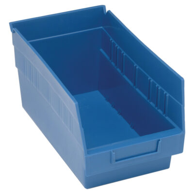 Bacs en plastique pour étagères Store MoreMC, 6-5/8" la x 6" H x 11-5/8" p, Bleu, Capacité 50 lb