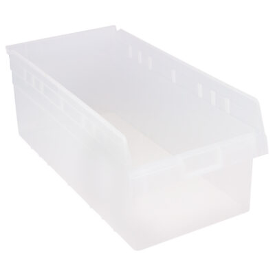 Bacs pour étagère Store-Max, 11-1/8" la x 8" H x 23-5/8" p, Transparent, Capacité 68 lb