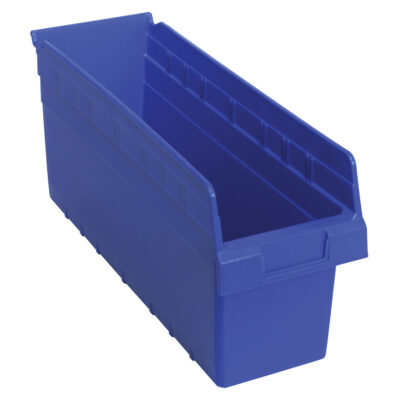 Bacs pour étagère Store-Max, 6-5/8" la x 8" H x 17-7/8" p, Bleu, Capacité 56 lb