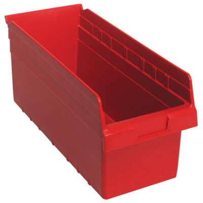 Bacs pour étagère Store-Max, 8-3/8" la x 8" H x 17-7/8" p, Rouge, Capacité 56 lb