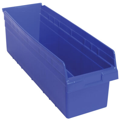 Bacs pour étagère Store-Max, 8-3/8" la x 8" H x 23-5/8" p, Bleu, Capacité 68 lb