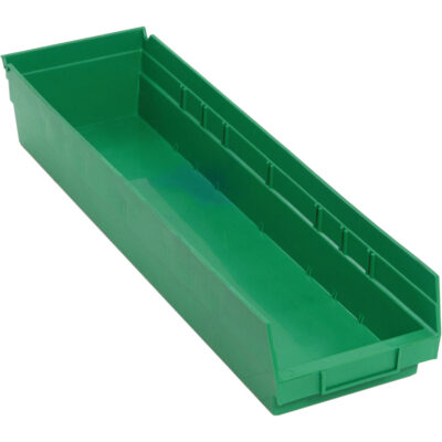Bacs pour tablette, 6-5/8" la x 4" H x 23-5/8" p, Vert, Capacité 50 lb