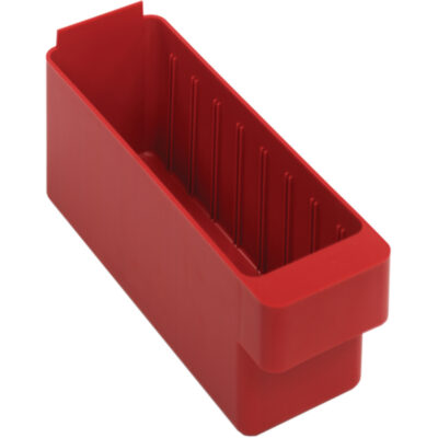 Bacs-tiroirs Euro, 3-3/4" la x 5" H x 11-5/8" p, Rouge, Capacité 40 lb