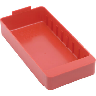 Bacs-tiroirs Euro, 5-9/16" la x 2-1/2" H x 11-5/8" p, Rouge, Capacité 40 lb