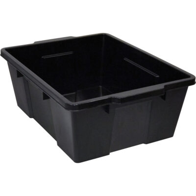 Contenant avec loquets en plastique, la x 21" p x 7,75" h, Noir