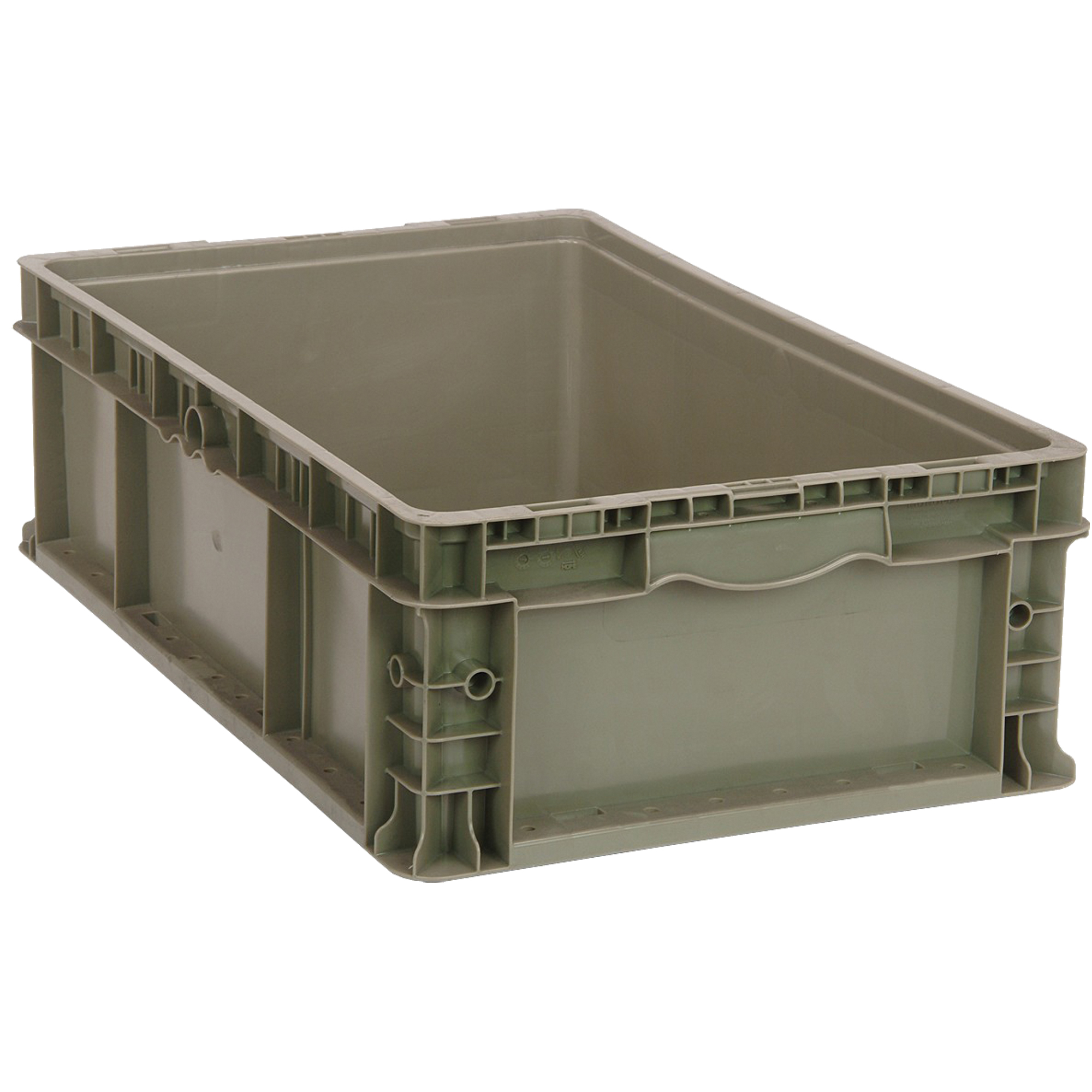 Contenant empilable, 15" la x 15" p x 9,5" h, Gris