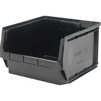 Contenant empilable, 18,375" la x 18,375" p x 11,875" h, Noir