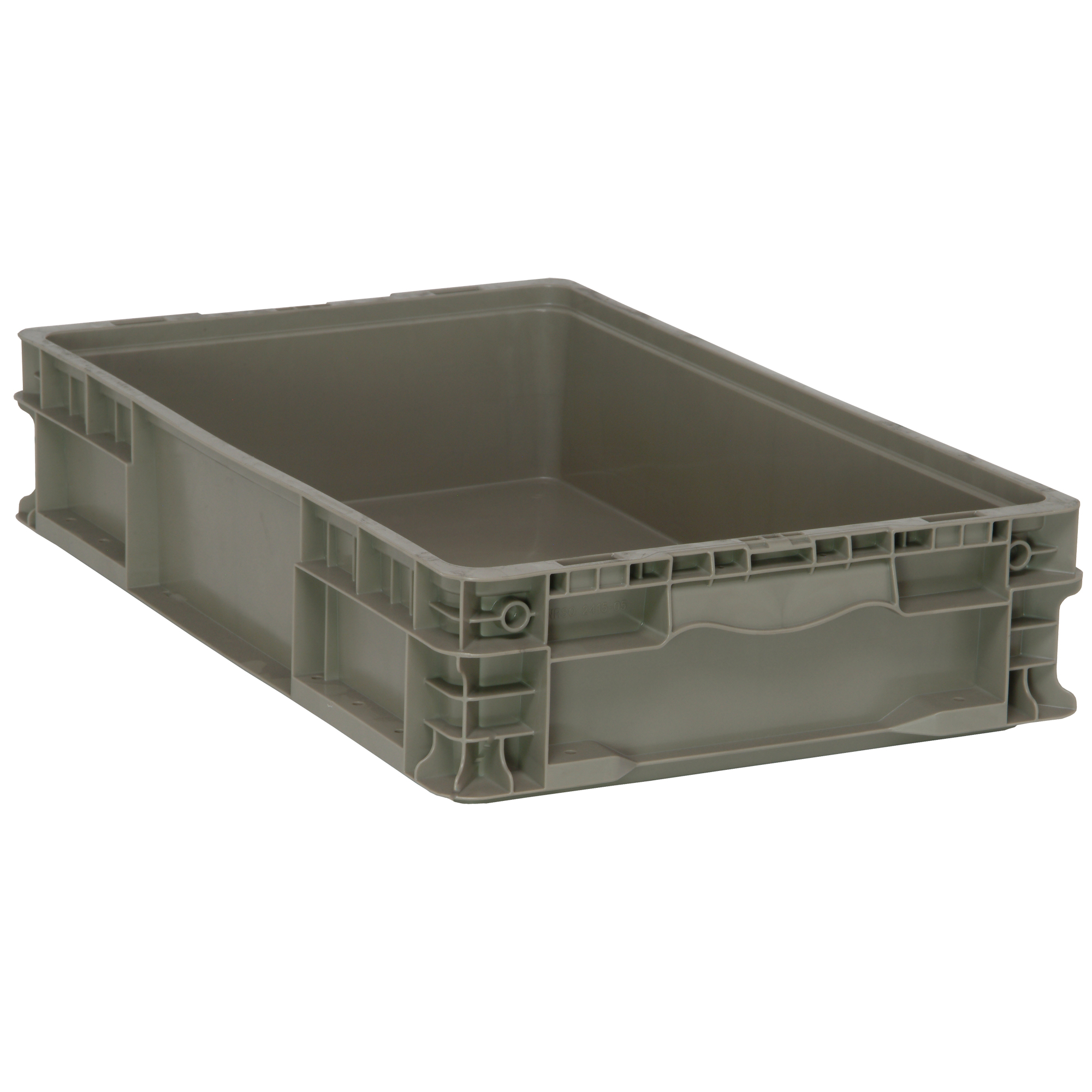 Contenant pliable et empilable, 15" la x 24" p x 5" h, Gris