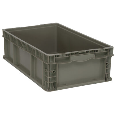 Contenant pliable et empilable, 15" la x 24" p x 7,5" h, Gris