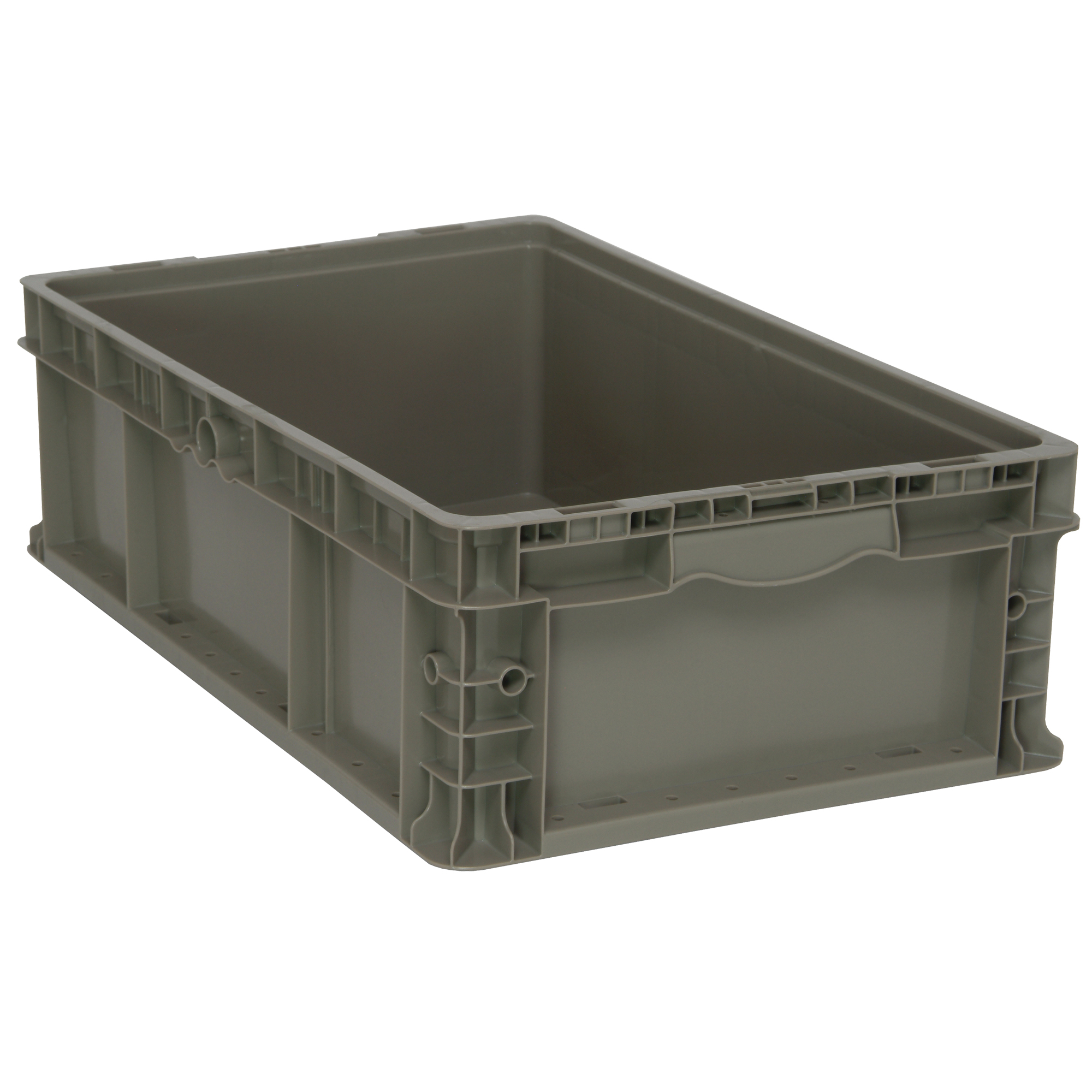 Contenant pliable et empilable, 15" la x 24" p x 7,5" h, Gris