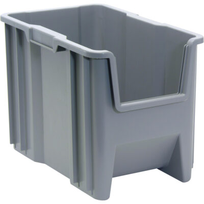Contenants à empiler géants, 10-7/8" la, 12-1/2" h x 17-1/2" p, Gris