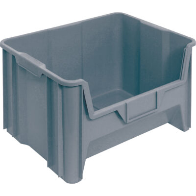Contenants à empiler géants, 19-7/8" la, 12-7/16" h x 15-1/4" p, Gris