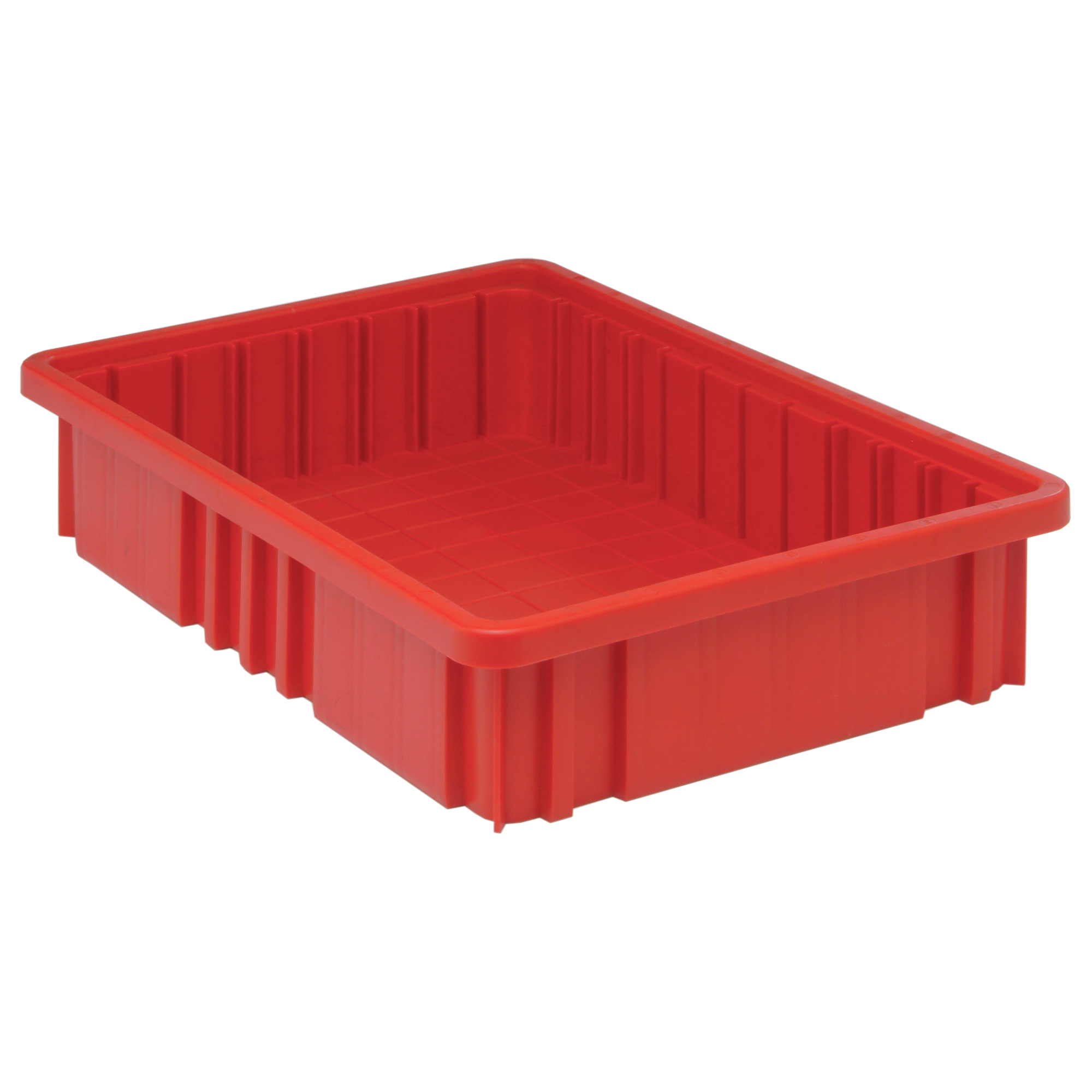 Contenants Divider BoxMD, Plastique, 16,5" la x 10,9" p x 3,5" h, Rouge