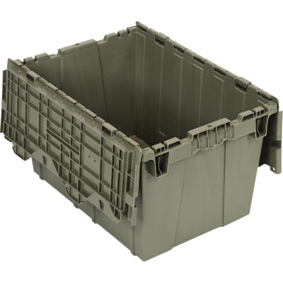 Conteneur à couvercle attaché, 12,75" x 19,25" x 15,25", Vert
