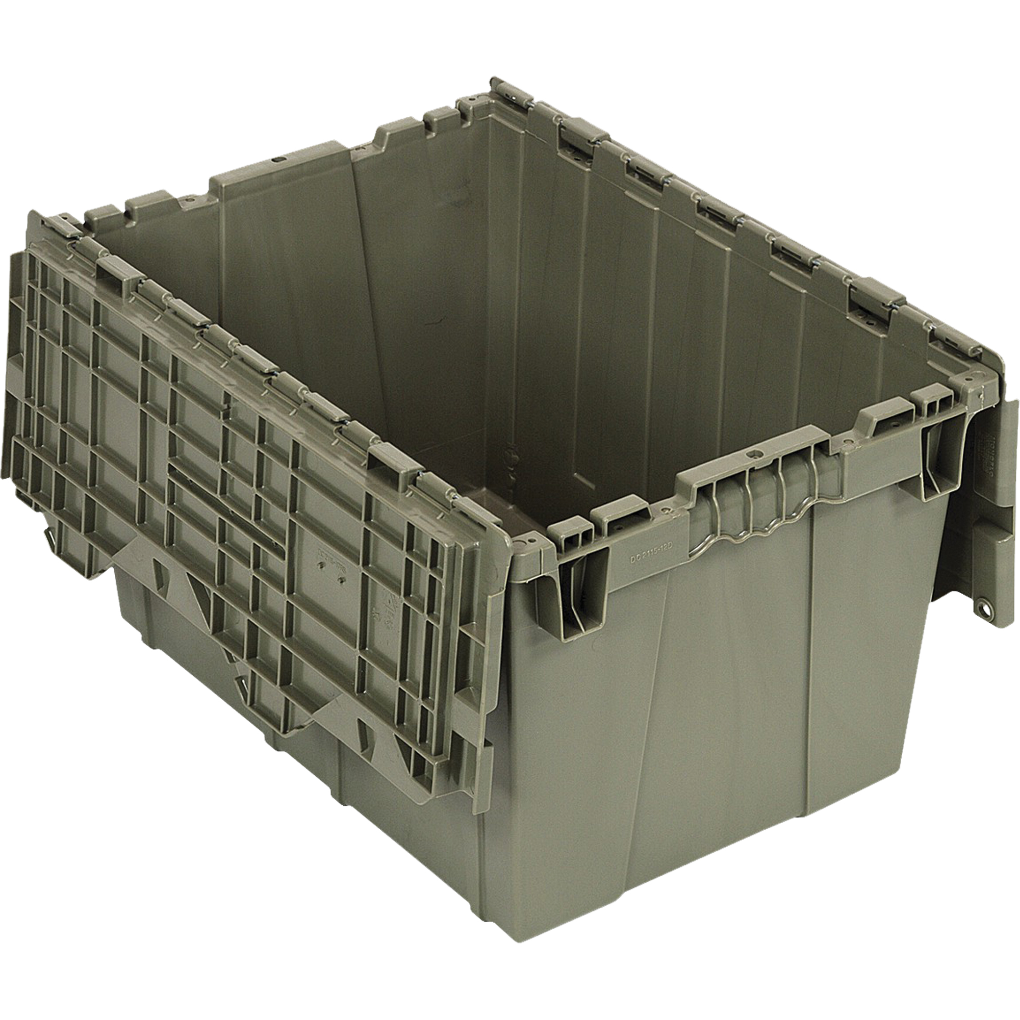 Conteneur à couvercle attaché, 12,75" x 19,25" x 15,25", Vert