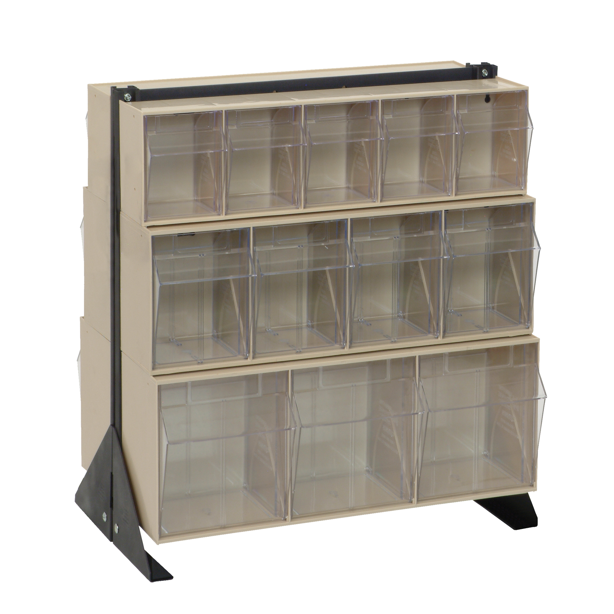 Support pour bacs basculants, 23-5/8" la x 16" p x 28" h, 24 tiroirs
