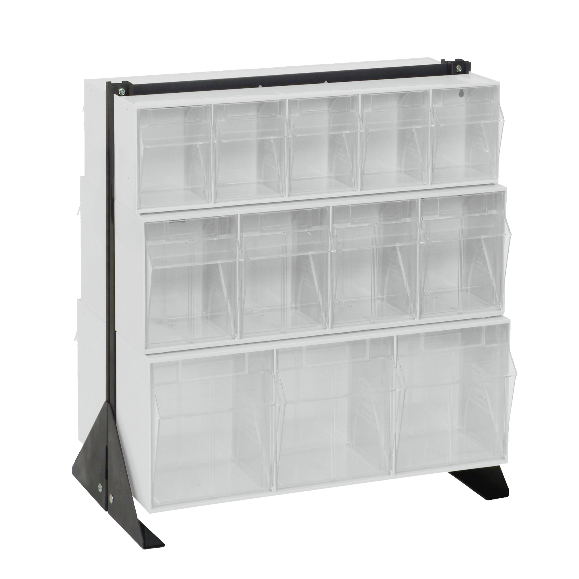 Support pour bacs basculants, 23-5/8" la x 16" p x 28" h, 24 tiroirs