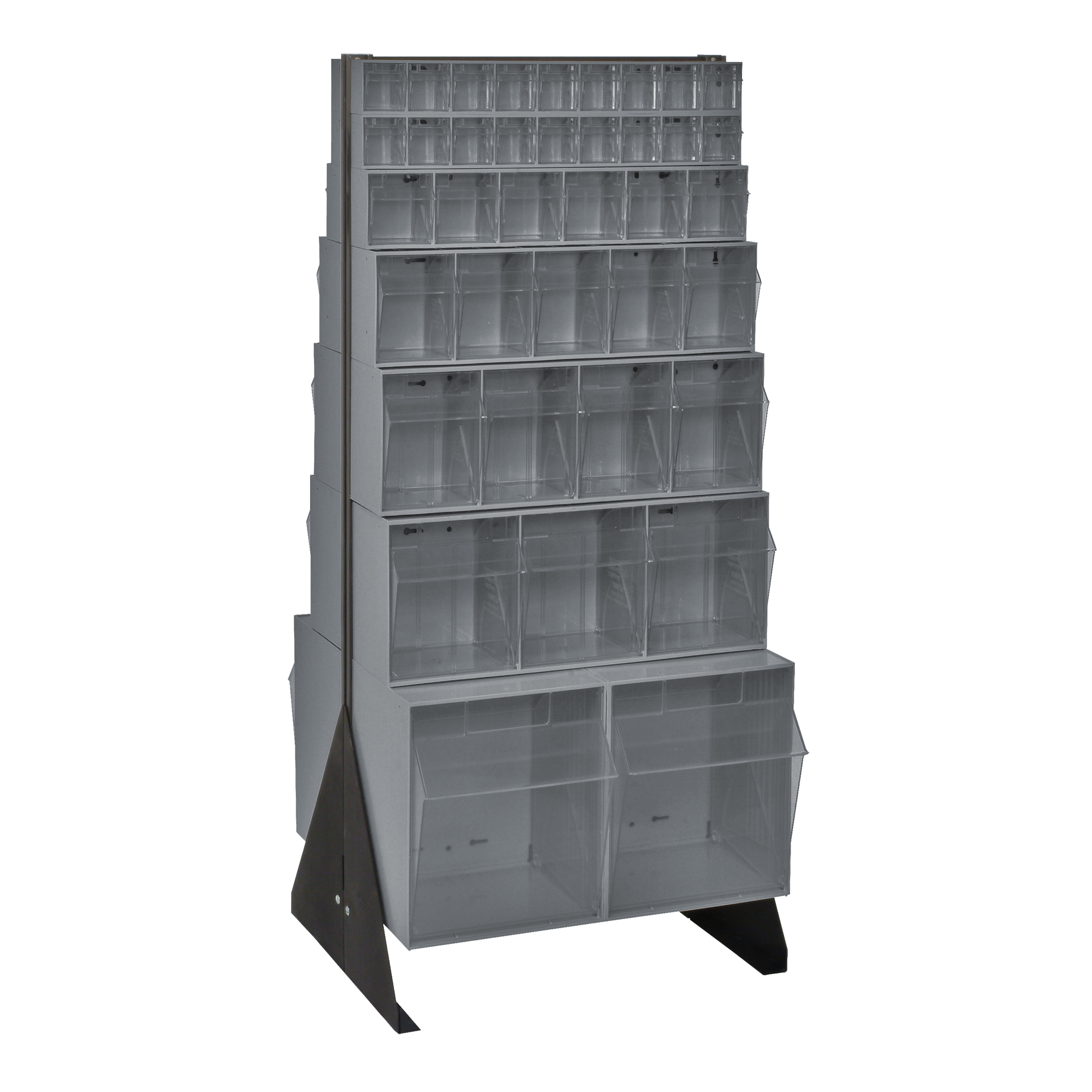 Support pour bacs basculants, 23-5/8" la x 16" p x 52" h, 76 tiroirs