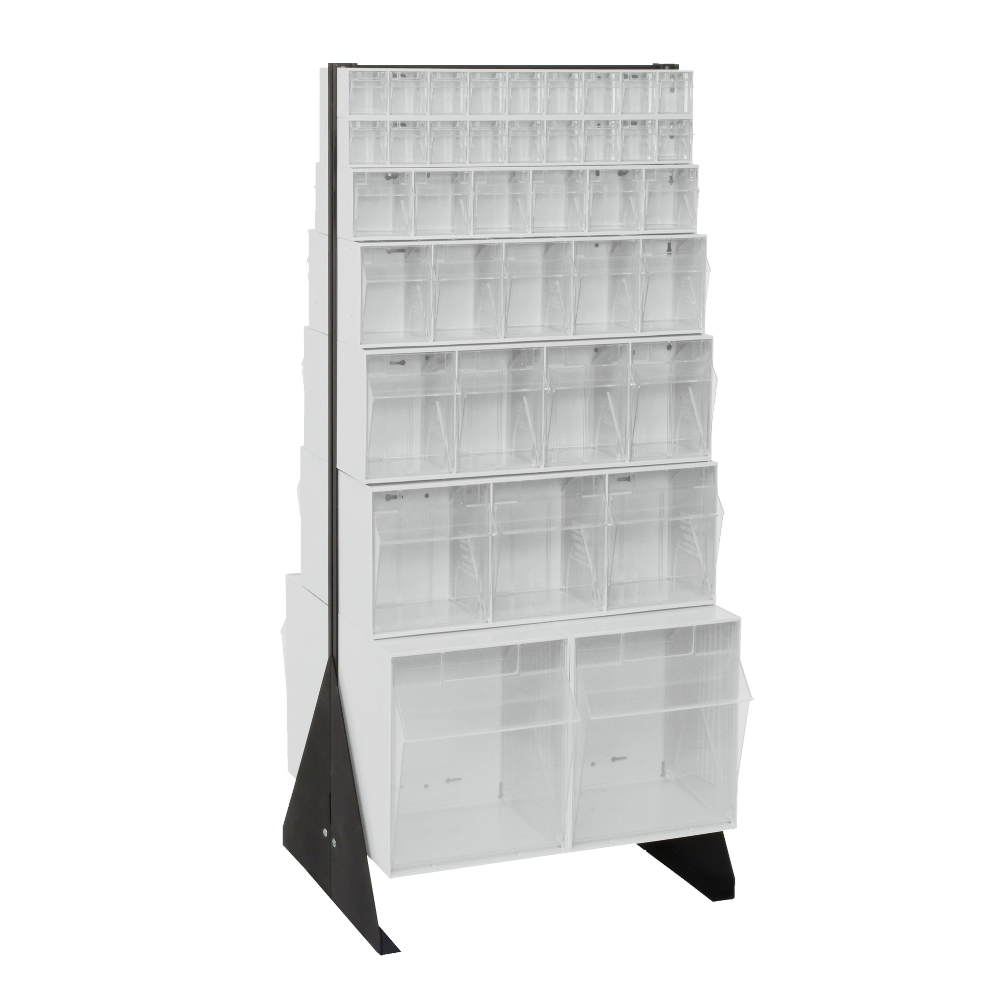 Support pour bacs basculants, 23-5/8" la x 16" p x 52" h, 76 tiroirs