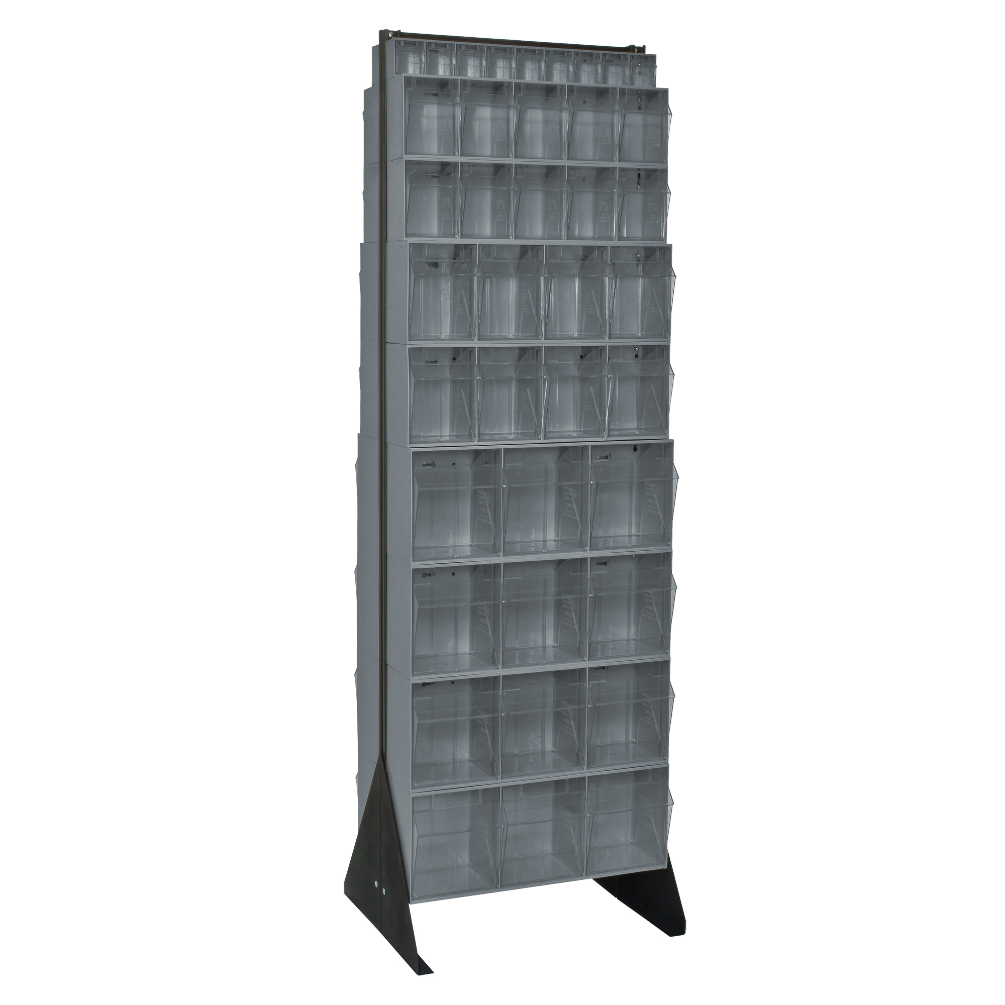 Support pour bacs basculants, 23-5/8" la x 16" p x 75" h, 72 tiroirs