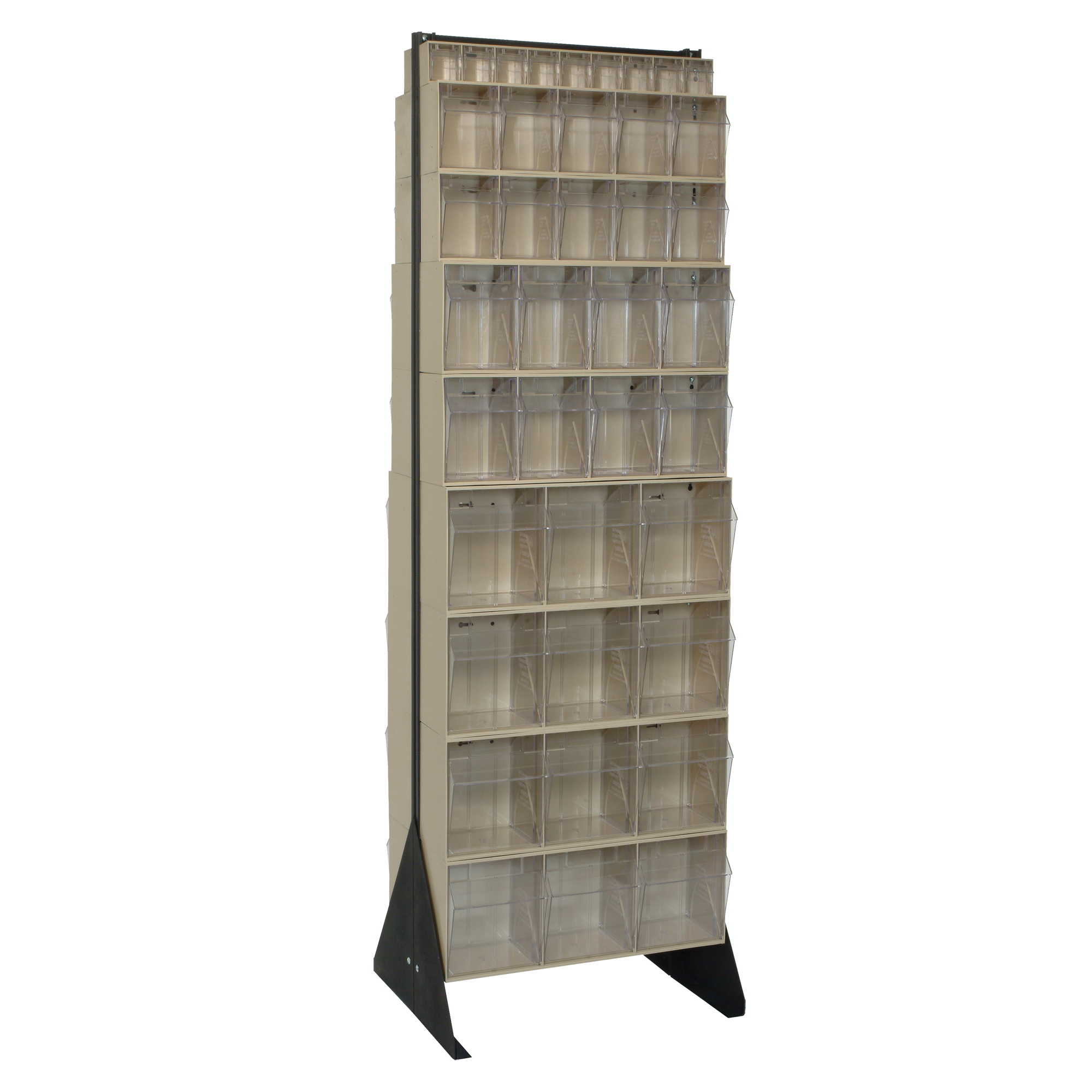 Support pour bacs basculants, 23-5/8" la x 16" p x 75" h, 72 tiroirs