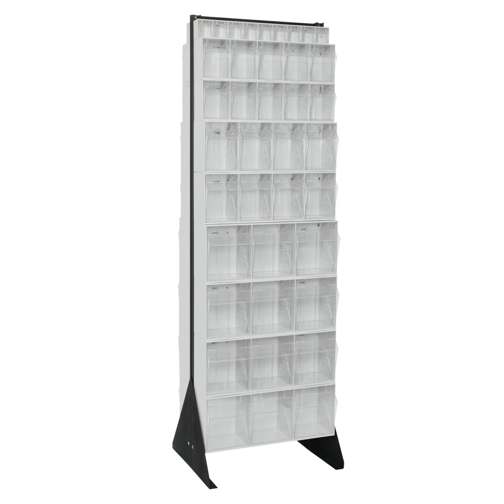 Support pour bacs basculants, 23-5/8" la x 16" p x 75" h, 72 tiroirs