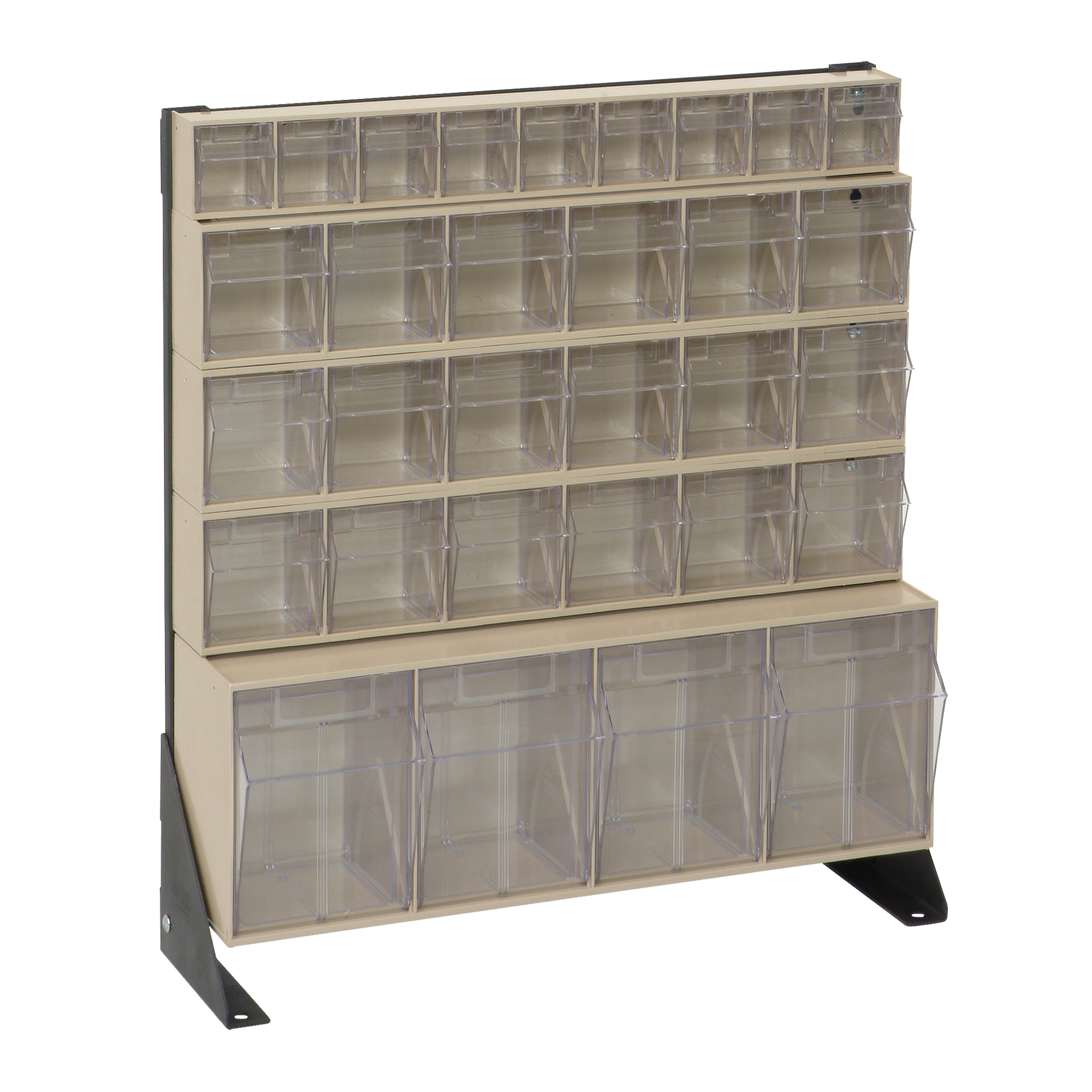 Support pour bacs basculants, 23-5/8" la x 8" p x 28" h, 31 tiroirs