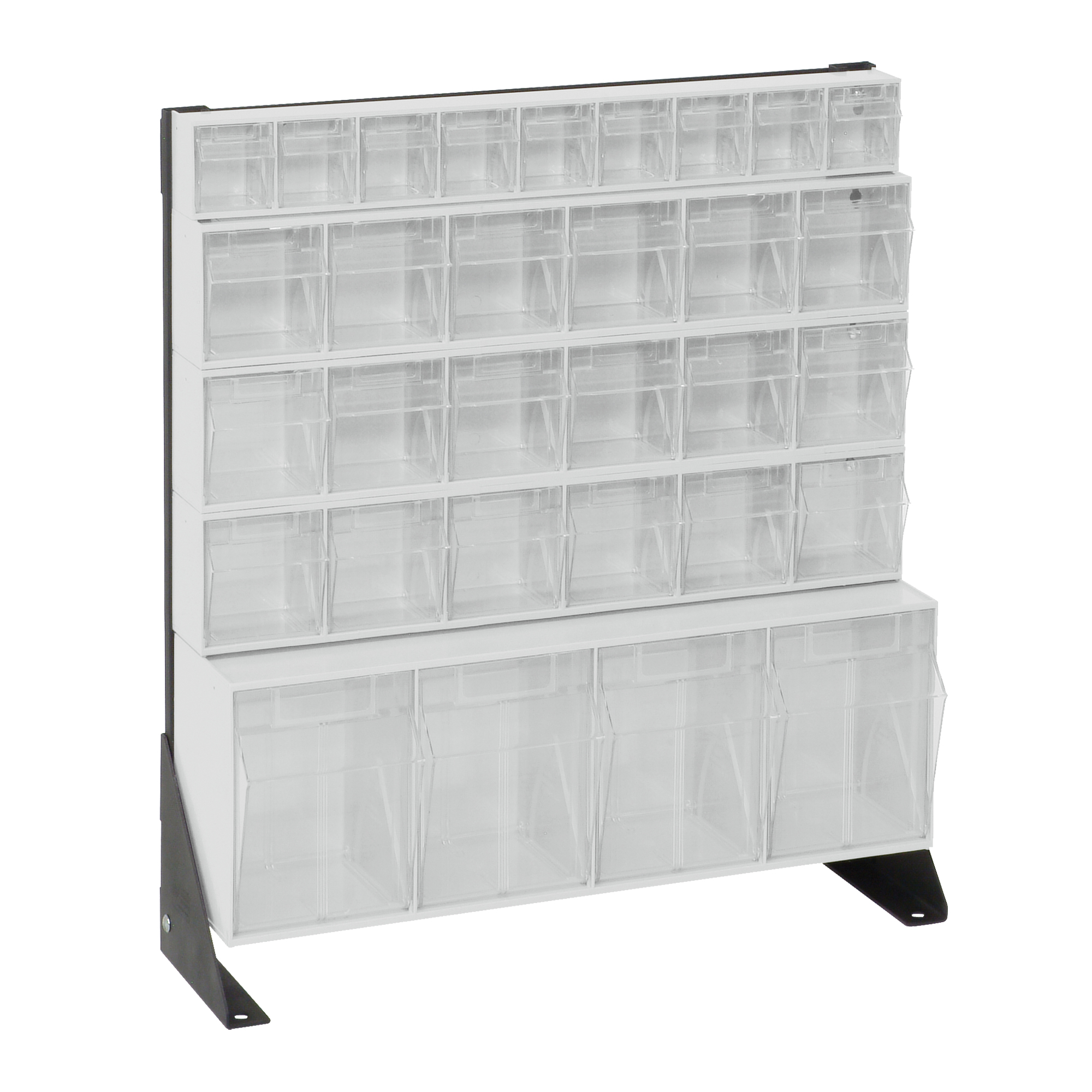 Support pour bacs basculants, 23-5/8" la x 8" p x 28" h, 31 tiroirs