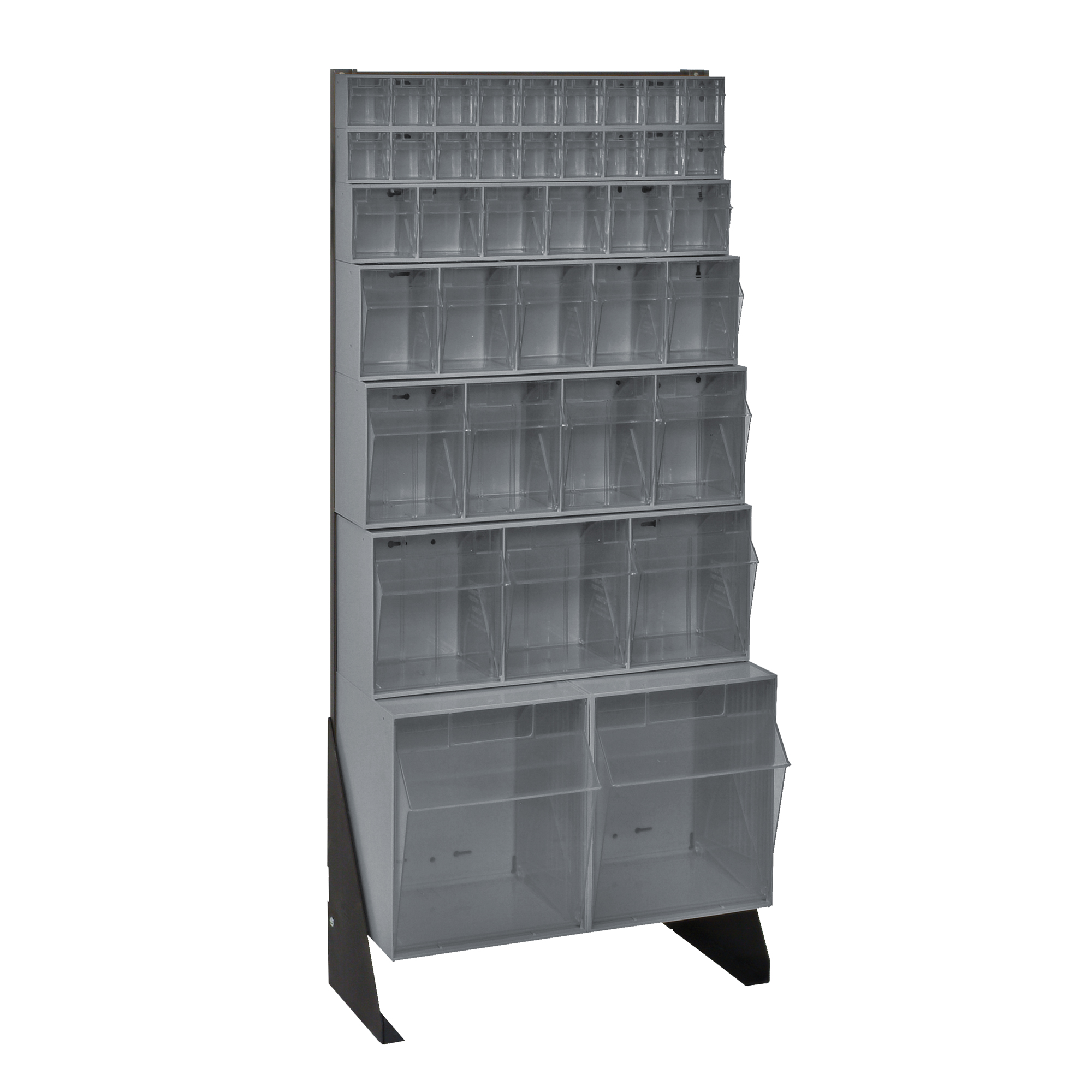 Support pour bacs basculants, 23-5/8" la x 8" p x 52" h, 38 tiroirs