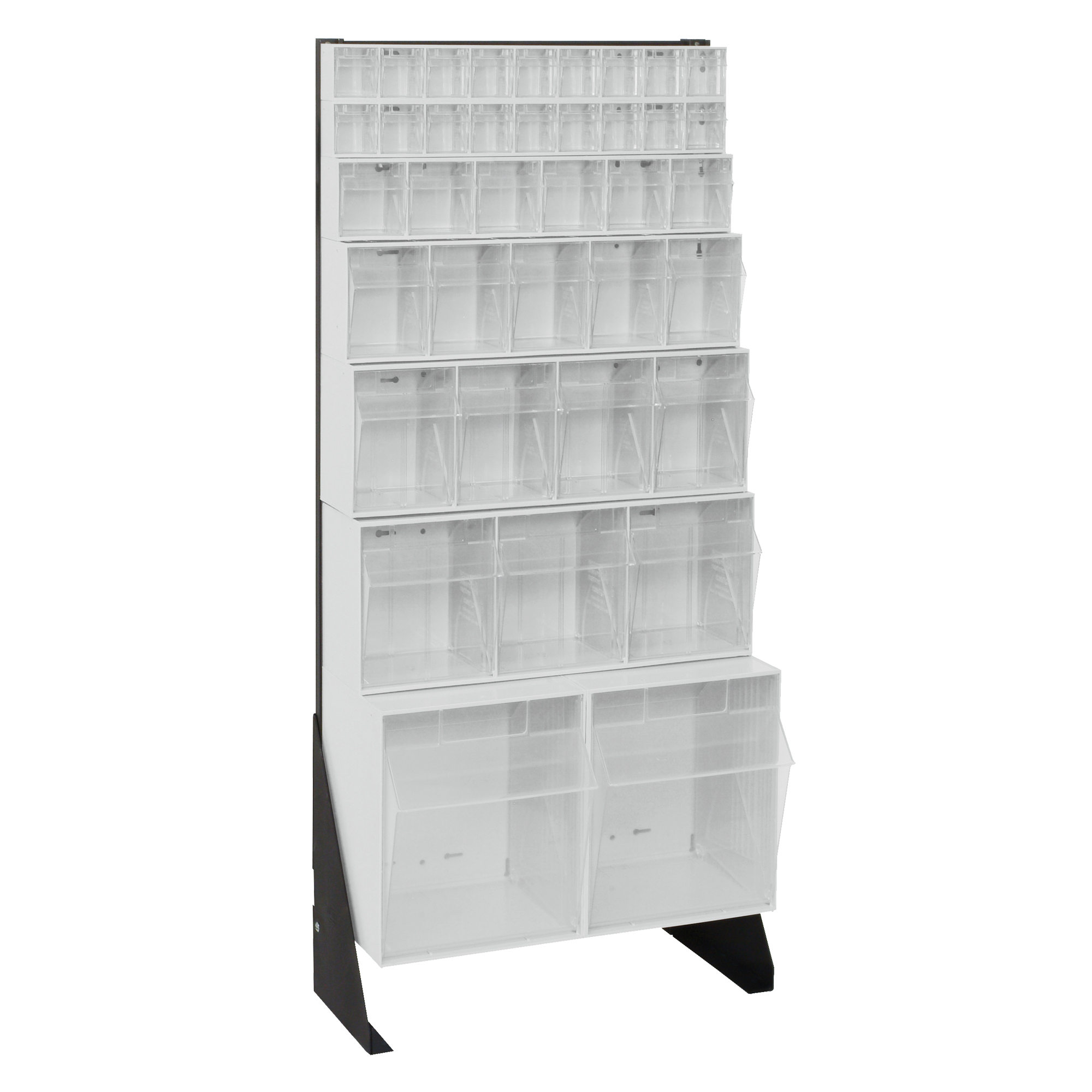 Support pour bacs basculants, 23-5/8" la x 8" p x 52" h, 38 tiroirs