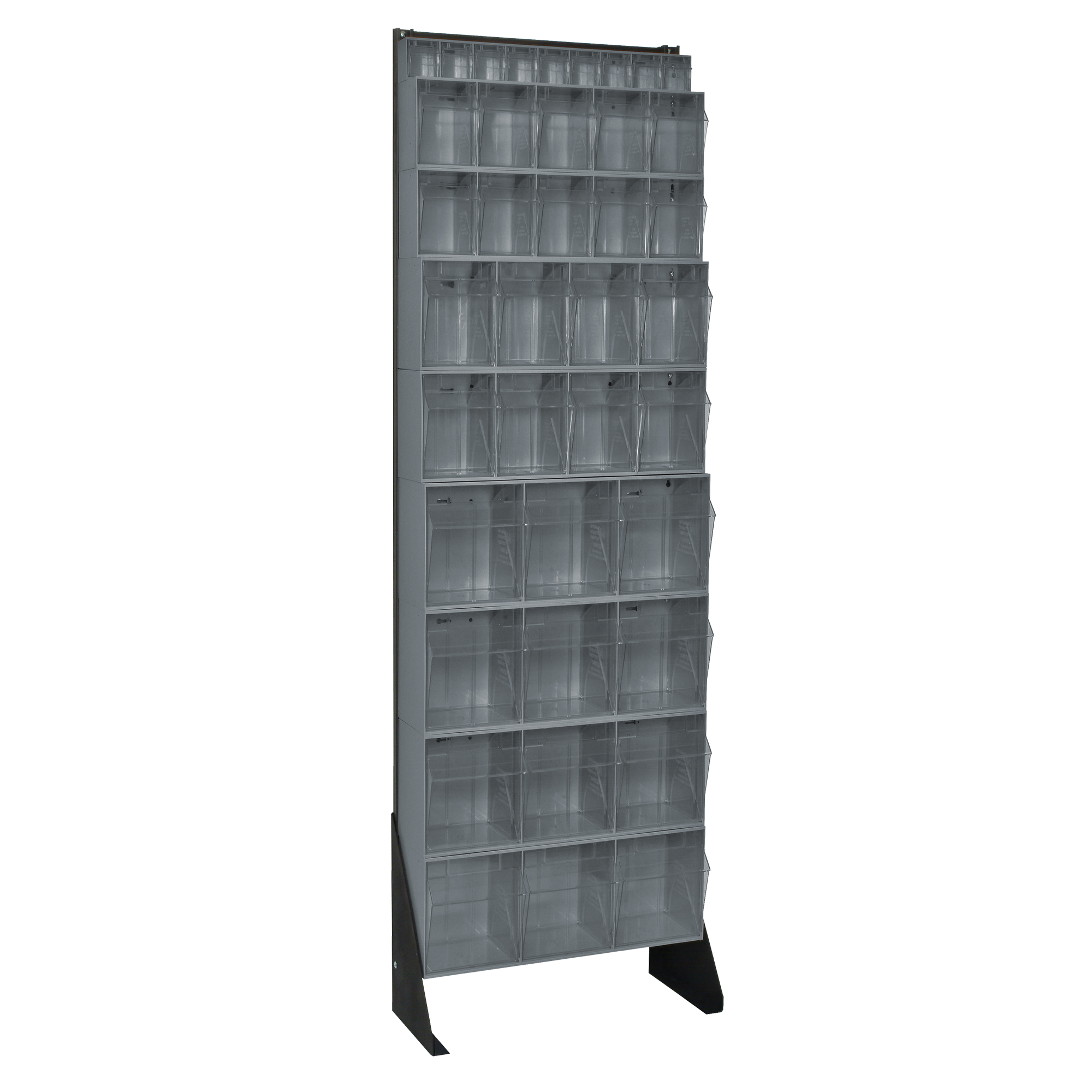 Support pour bacs basculants, 23-5/8" la x 8" p x 75" h, 36 tiroirs
